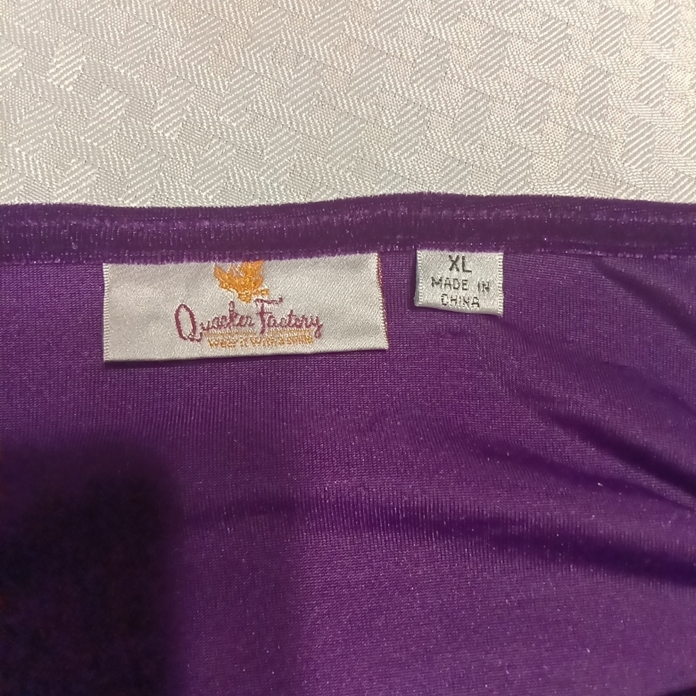 Quacker Factory Rich Purple Velvet Blouse Rhinestone Embellishment - Picture 4 of 8